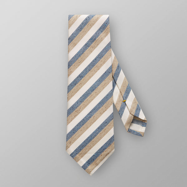 Eton | Blue/Tan/Cream Silk & Cotton Tie