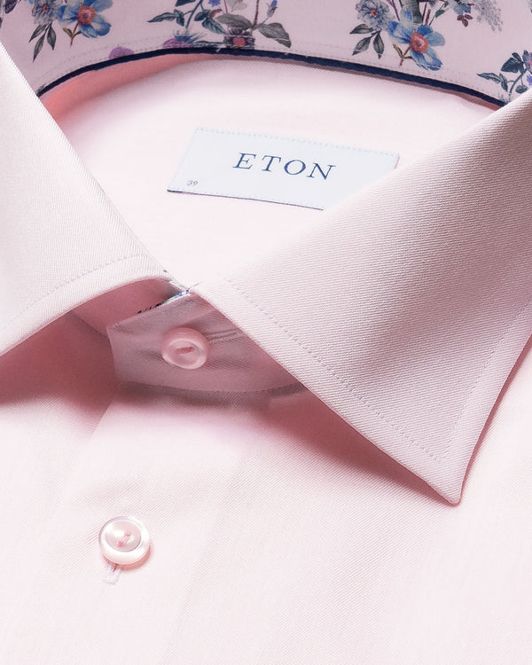 Eton Contemp. Solid Floral Print Effect