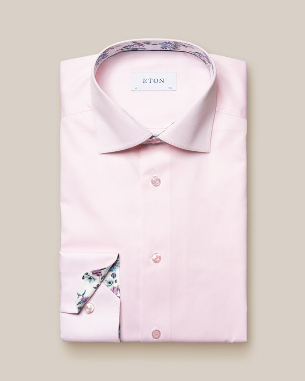Eton Contemp. Solid Floral Print Effect