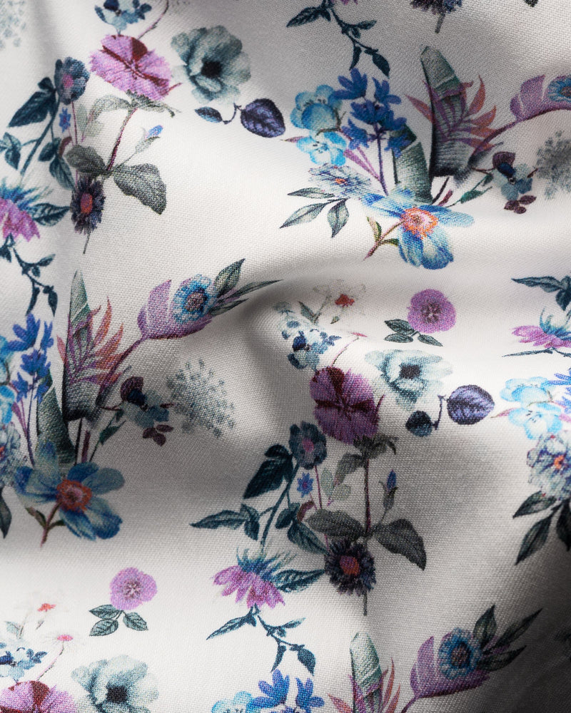 Eton Slim Fit Floral Print Twill Shirt