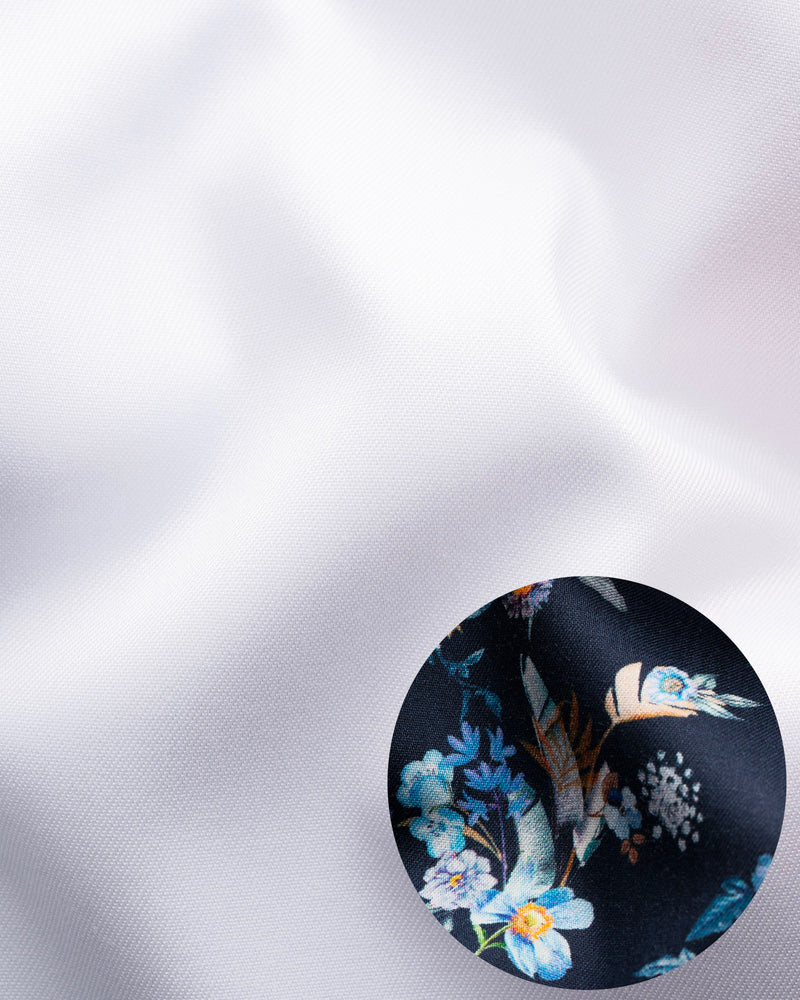 Eton Slim Fit Dress Shirt With Floral Details