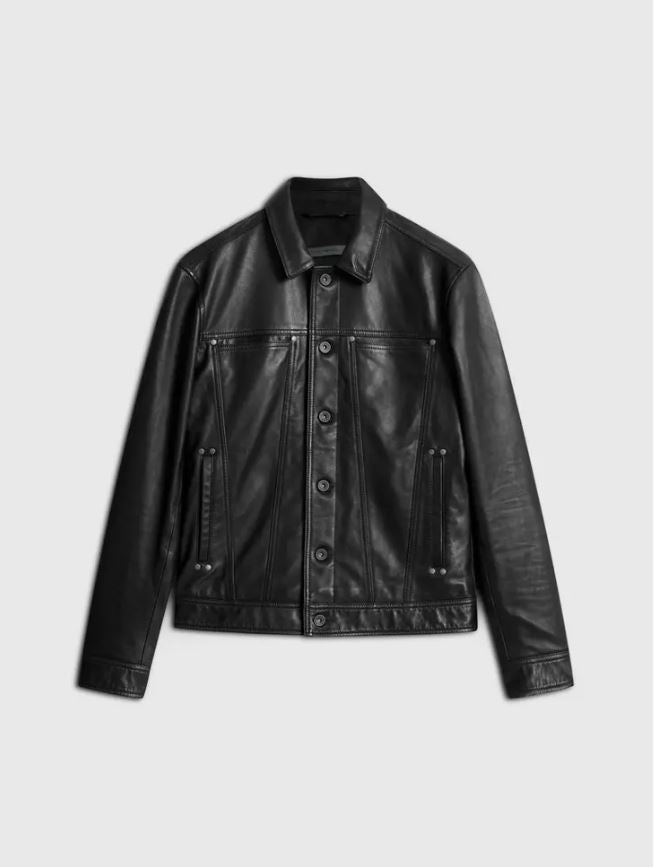 John Varvatos TERRANCE LEATHER TRUCKER JACKET