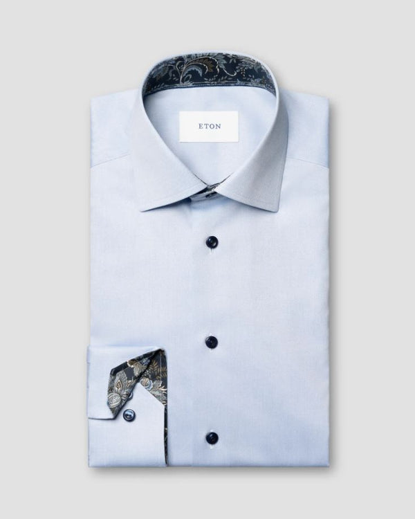 Eton Slim Floral Effect Signature Twill Shirt