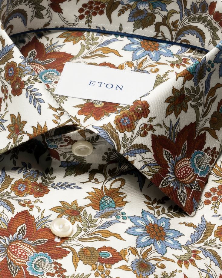 Eton Contemporary Floral Print Signature Twill Shirt