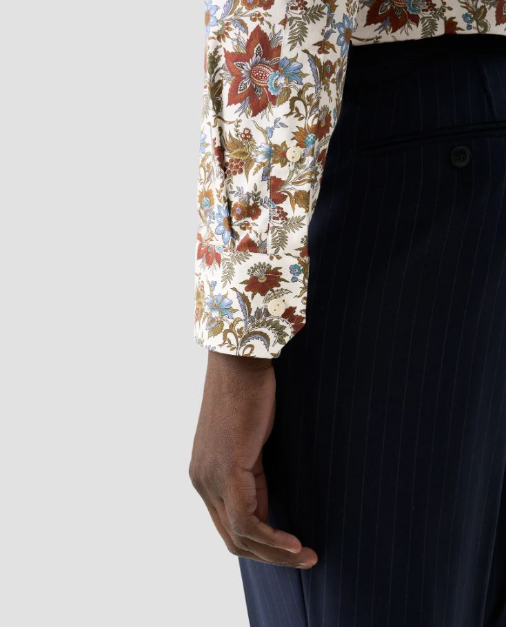 Eton Contemporary Floral Print Signature Twill Shirt