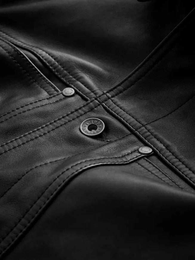 John Varvatos TERRANCE LEATHER TRUCKER JACKET