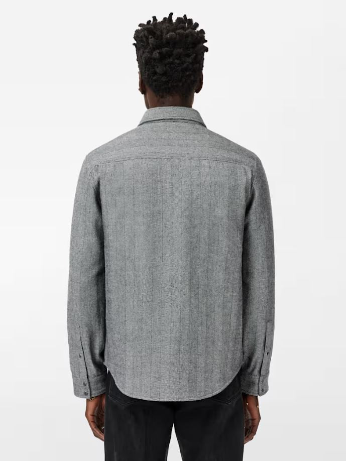 John Varvatos Herringbone Snap Shirt Jacket