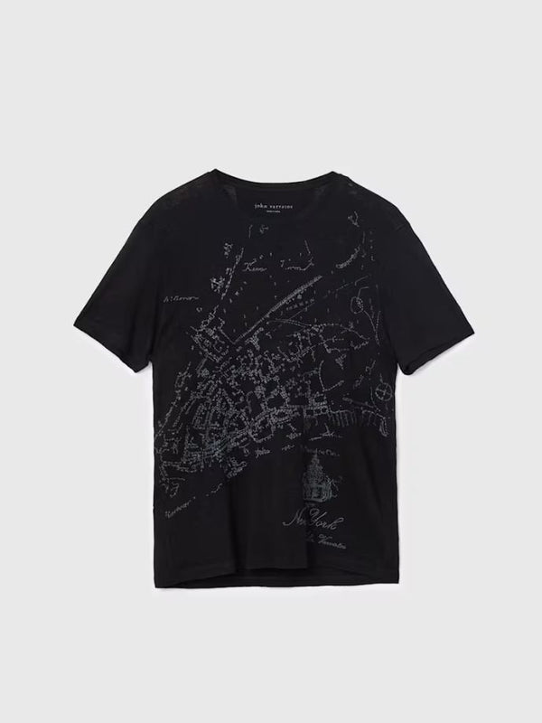 John Varvatos Embroidered Map T