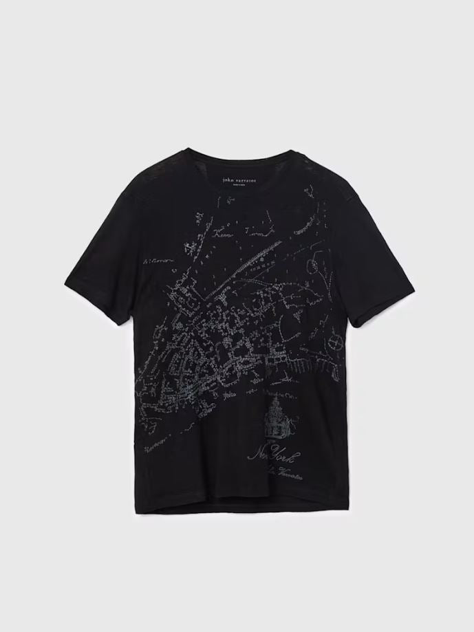 John Varvatos Embroidered Map T