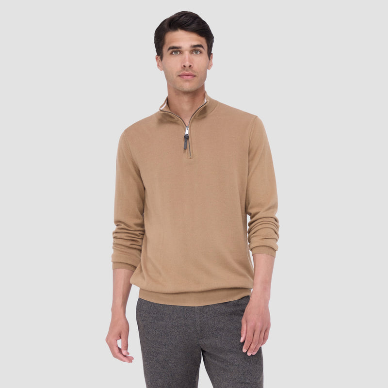 Bugatchi 1/4 Zip Mock Neck Sweater