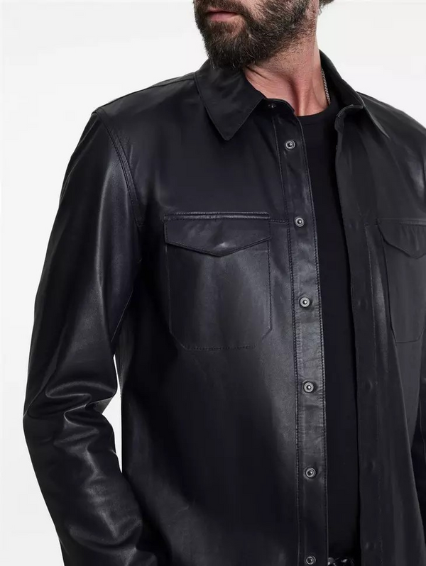 John Varvatos TRAVIS LEATHER SHIRT JACKET