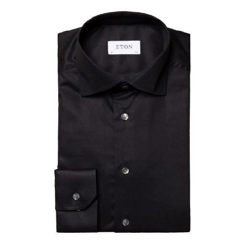 Eton Comtemporary Black Stretch Twill