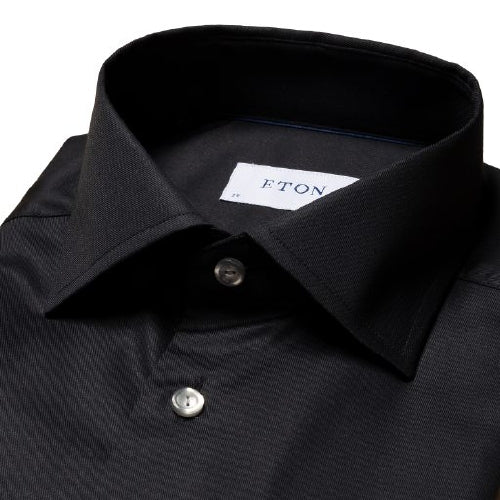 Eton Comtemporary Black Stretch Twill