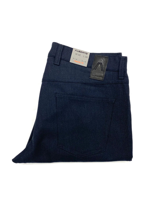 Alberto Pipe Navy Peacock Ceramica Pant