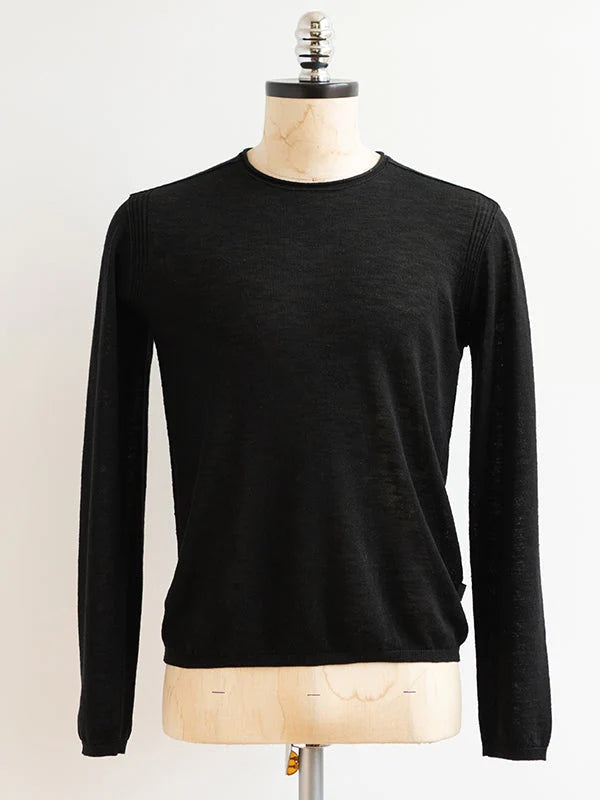 JOHN VARVATOS LS LINEN BLEND SLUB CREW